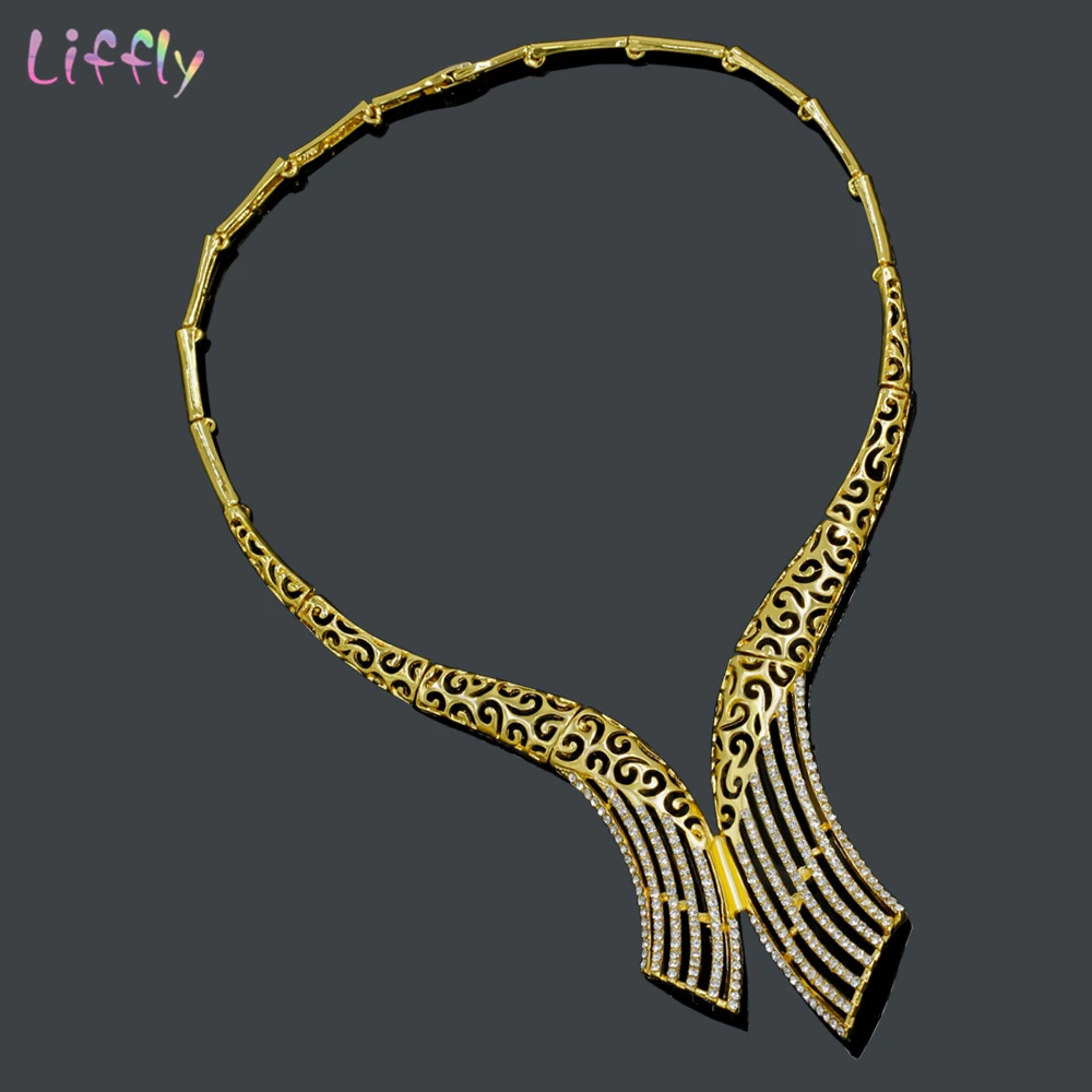 Liffly Дубай золотые Ювелирные наборы для женщин кубический цирконий свадебный