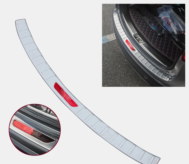 Red logo Exterior Для Mazda CX-5 CX5 CX 5- нержавеющая сталь внешний и внутренний задний багажник бампер Накладка порога автомобильные аксессуары - Цвет: Red logo Exterior