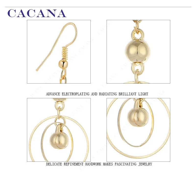 Длинные серьги CACANA для женщин круглая бижутерия Лидер продаж No. A311 A312|dangle long