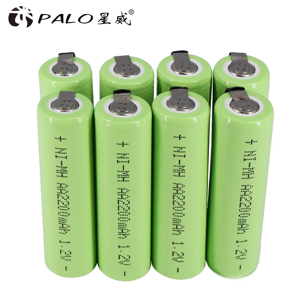 PALO 1,2 V AA батарея 2200mAh электронная сигарета перезаряжаемая NiMH батарея питания для электронной сигареты фонарик игрушки разрядка