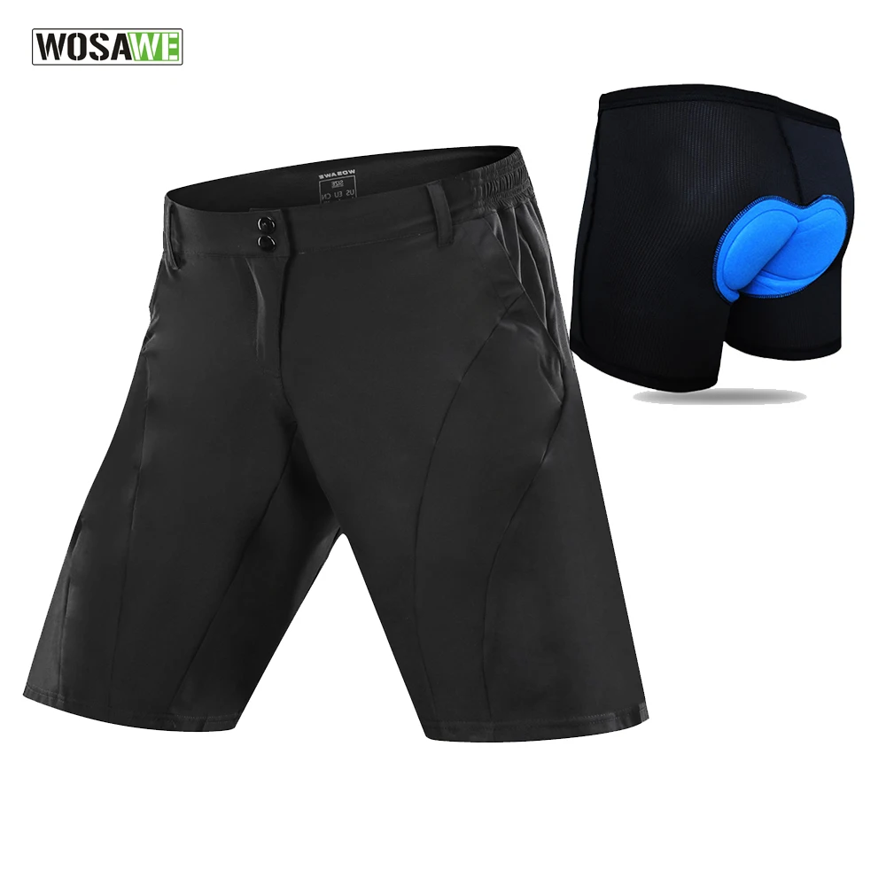 shorts and underwear WOSAWE велосипедные шорты быстросохнущие спортивные брюки для досуга велосипед бермуды фитнес шорты для бега с нижним бельем - Цвет: shorts and underwear