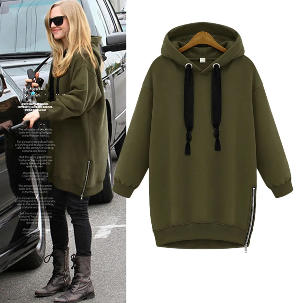 Women Outwear Long Sleeve Fabala Hoodies Loose Sports Hooded Pullover Sweatshirt Casual |