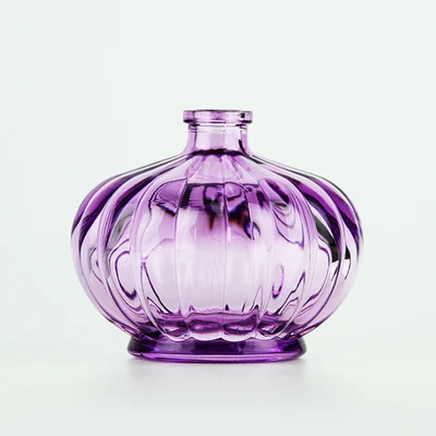 Purple 100x80mm Миниатюрная креативная стеклянная ваза для декора настольная прозрачная Цветочная ваза Террариум гидропонный контейнер Свадебный декор - Цвет: Purple 100x80mm