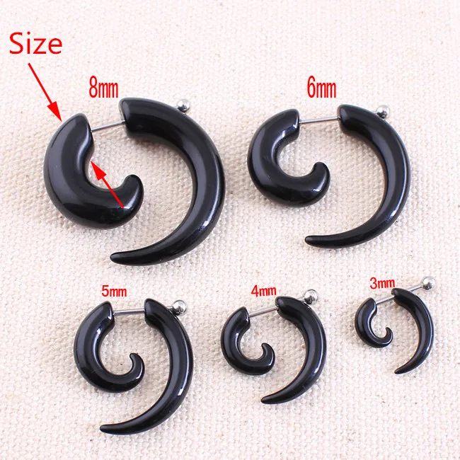 Модные черные серьги в стиле панк из титановой стали для женщин и мужчин