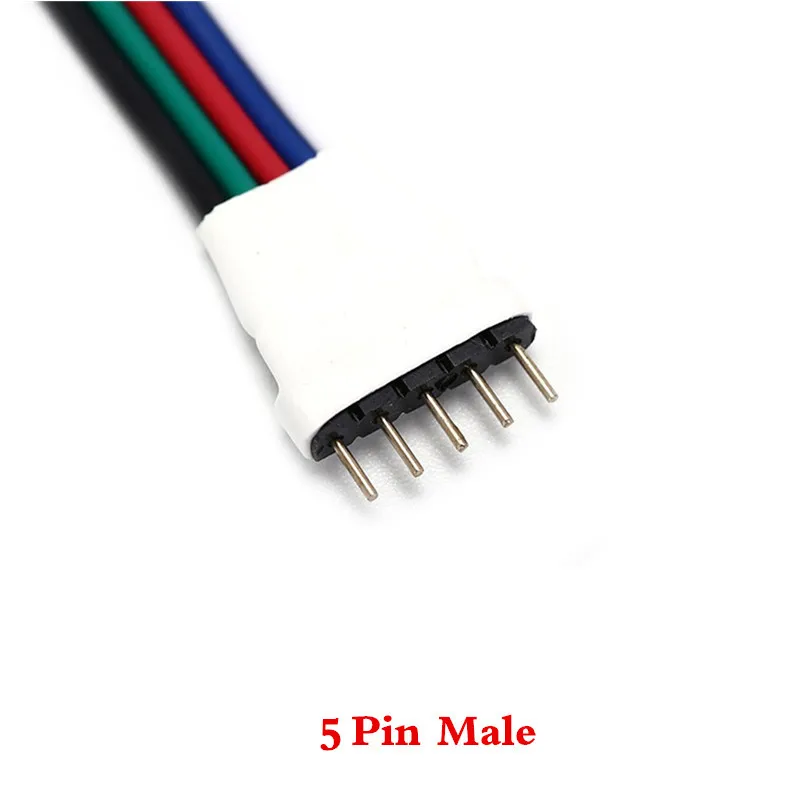 5 Pin Male 5 шт. 4 pin/5 Pin светодиодный кабель Мужской Женский Разъем адаптер провода для 5050 3528 SMD RGB RGBW светодиодный светильник RGB RGBW светодиодный контроллер - Цвет: 5 Pin Male