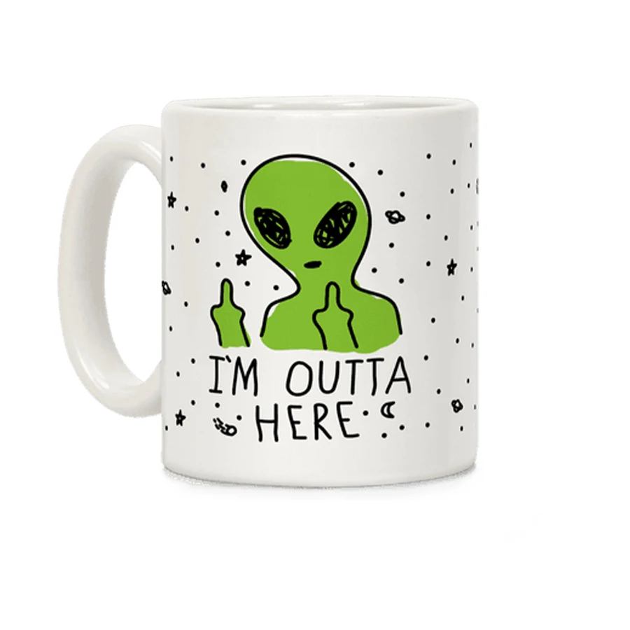 Керамическая кофейная кружка Good Vibes Only Alien White 11 унций|Кружки| |