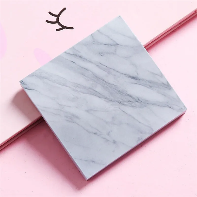 Square marble 1 шт. Модная креативная мраморная цветная самоклеящаяся липкая бумага для заметок закладка для заметок канцелярский школьный офисный инвентарь - Цвет: Square marble