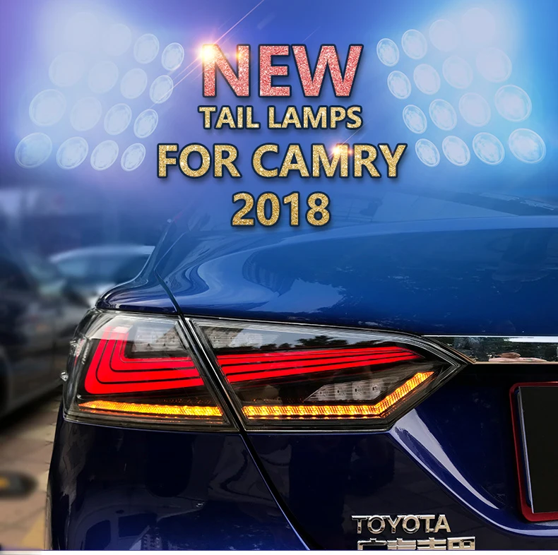 Автомобильные аксессуары от фабрики Vland, задний фонарь для Toyota Camry, стиль, светодиодный задний светильник с последовательным индикатором