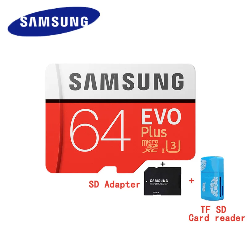 SAMSUNG карта памяти Micro SD card 64 Гб u3 карты памяти EVO Plus 64 Гб Class10 TF карты C10 80 МБ/с. MICROSDXC UHS-1