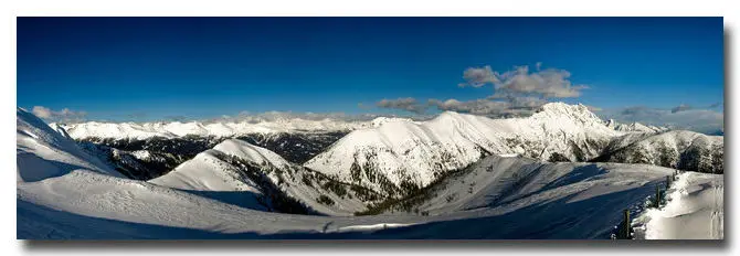 Снежных гор горизонт природа искусство шелкового плакат печать 24 x 76 &quot