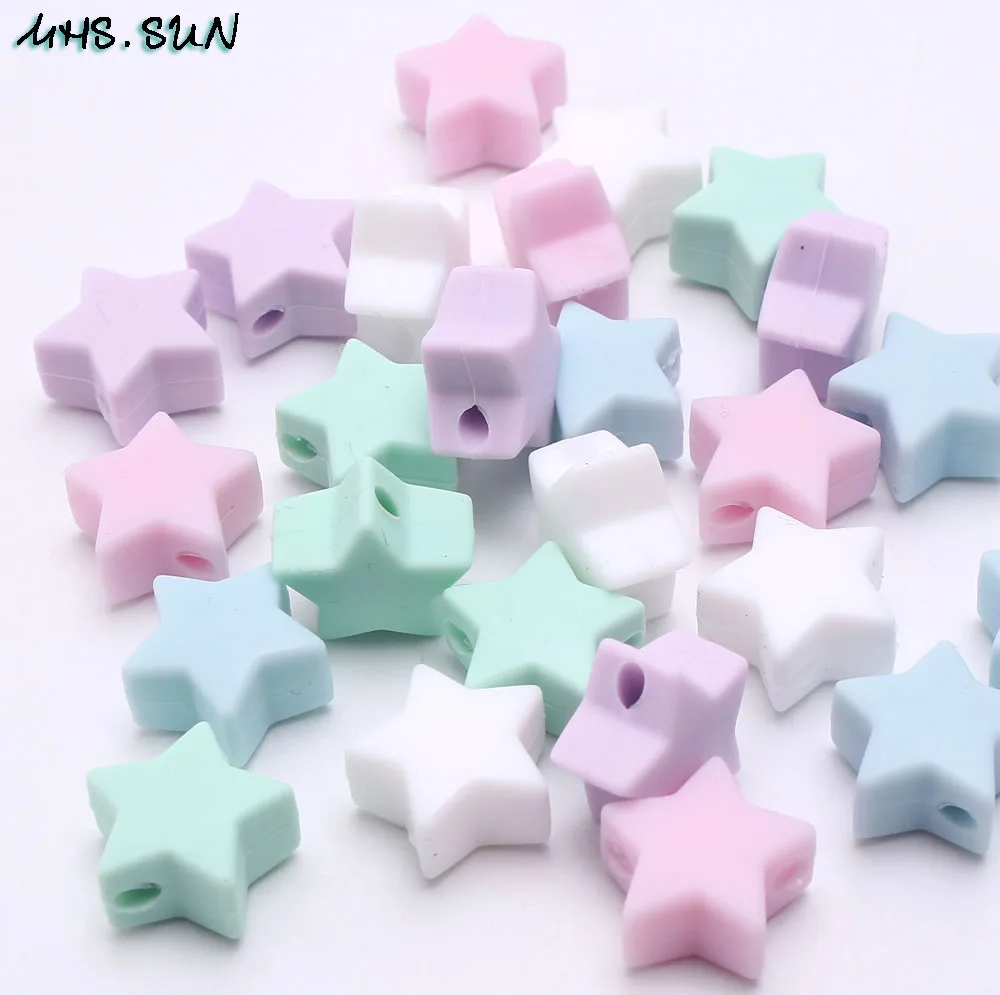 Силиконовые бусины MHS.SUN в форме звезды для еды детские свободные силиконовые