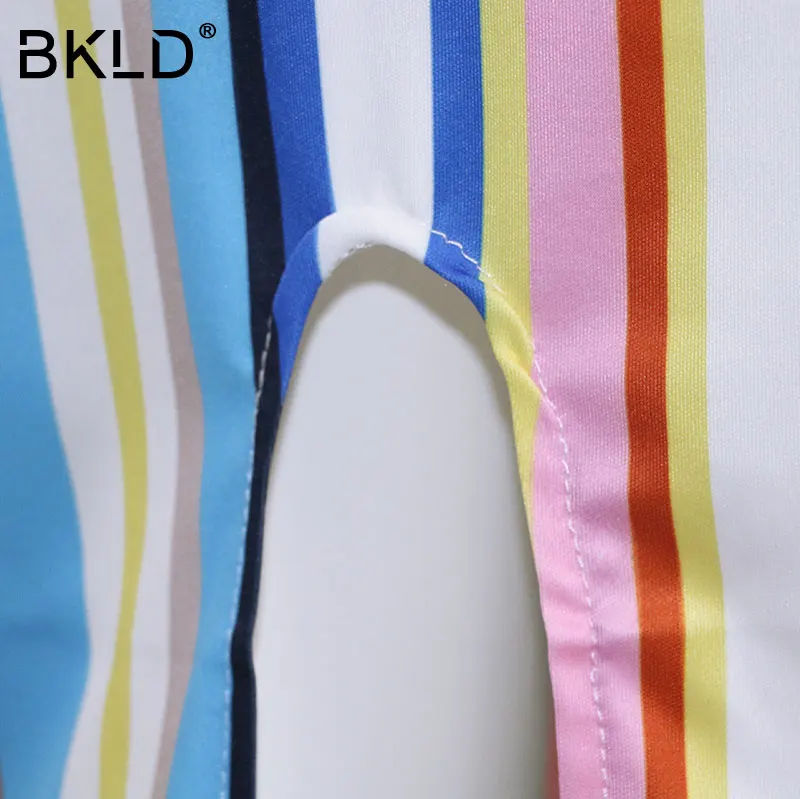 BKLD 2018 новое летнее женское Бандажное платье модное Полосатое повседневное