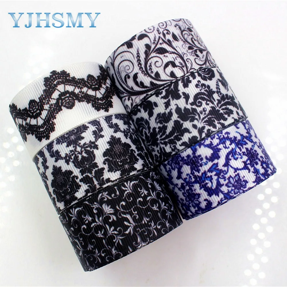 YJHSMY D-17817-756 10 yards 25 mm flower Printed grosgrain ribbons DIY handmade Hair accessories Material wedding gift wrap | Дом и сад