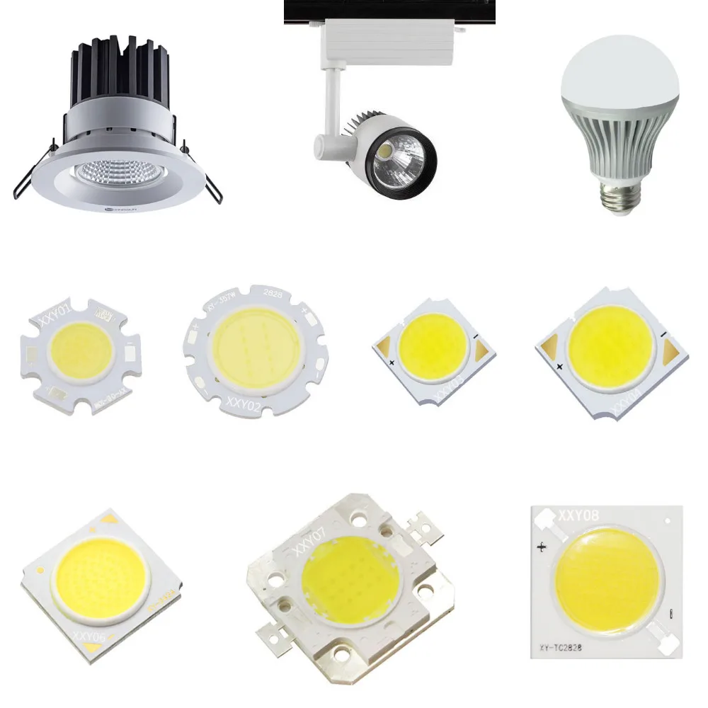 

5pcs Ra>80 120LM/W 5w 7w 10w 12w 15w 20w 30w Warm 3000k Cool White 6000k COB Chip LED For Spotlight Ceiling Lamp track Light