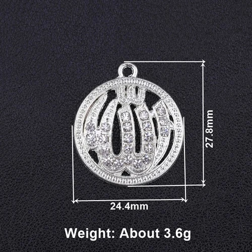 Silver 5 Pieces Товары для ювелирных изделий, Cz Стразы, серебро, Бог, мусульманский полумесяц, шарм, соединитель, аксессуары для исламских ювелирных изделий, сделай сам - Цвет: Silver 5 Pieces