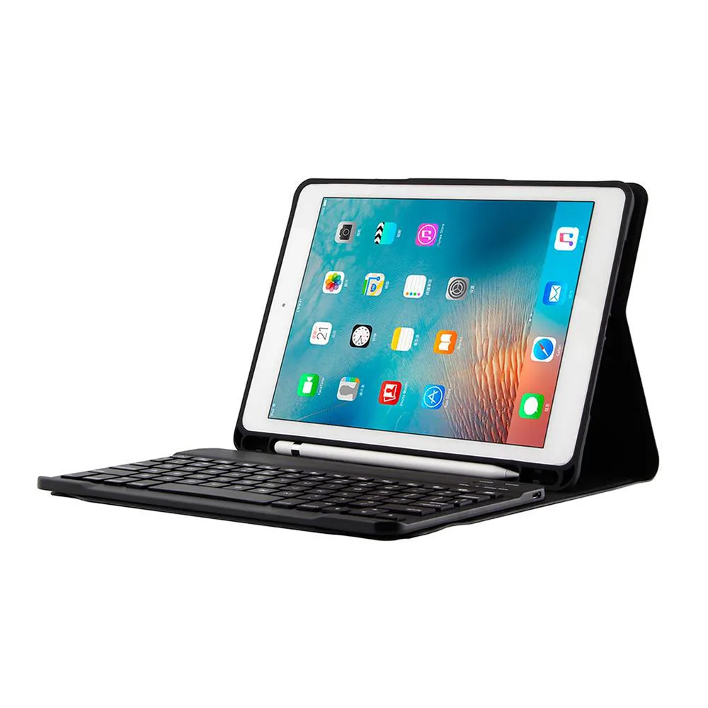 Чехол с беспроводной клавиатурой и Bluetooth для IPad 9 7 держателем карандашей умные