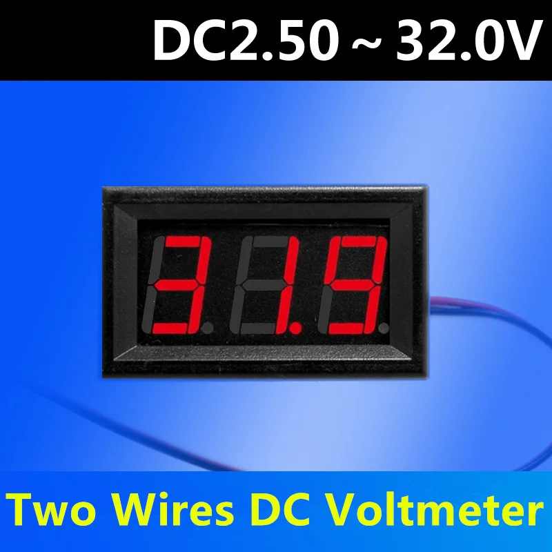 

DIY DC2.5-30V DC 0-100V 2/3 Wires Red LED Panel Voltage Meter Gauge Digital Voltmeter Tester Electrical Instruments for Car Auto