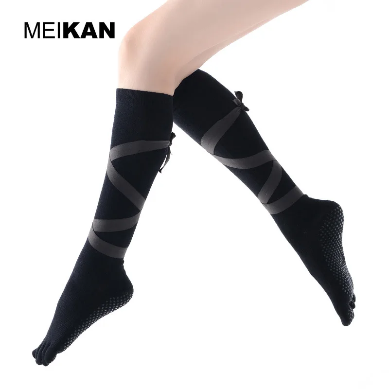 MKYG1809 MEIKANG Брендовые женские длинные носки для йоги с ремешком силиконовые