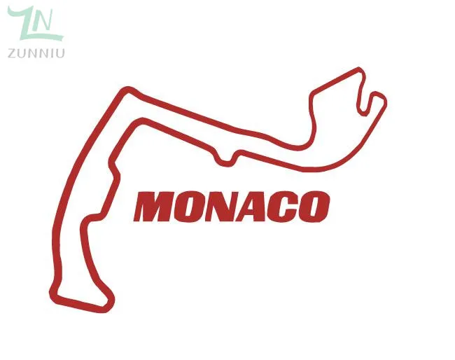 G453 Monaco гоночная дорожка F1 схема Франция гоночный автомобиль виниловая настенная художественная наклейка мальчик спальня наклейка украшение комнаты домашний декор - Цвет: Красный