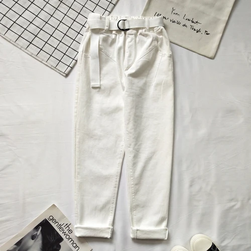 white pants Neploe джинсы-шаровары для женщин Свободные Винтажные белые женские джинсовые штаны с высокой талией хлопковые джинсы женские повседневные Джинсы бойфренда 39771 - Цвет: white pants