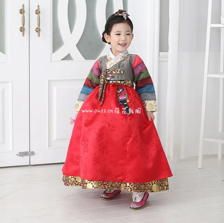 Корейский традиционный костюм для девочек детское платье детская одежда