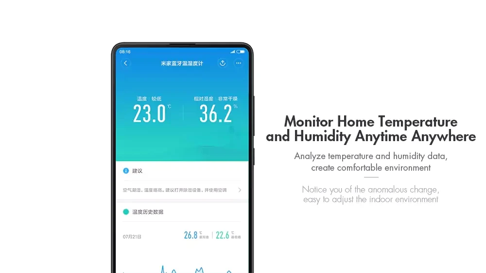 Xiaomi Mijia BT4.0 Wireless Smart Electric Digital clock Indoor&Outdoor Hygrometer Thermometer LCD Temperature Measuring Tools