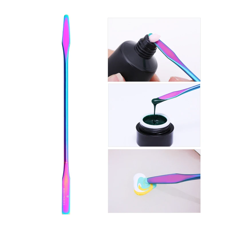 Extension Stick BORN PRETTY color ful двусторонний инструмент для наращивания ногтей, инструмент для дизайна ногтей, многофункциональный смешанный шпатель, ложка, палочка для смешивания цветов - Цвет: Extension Stick