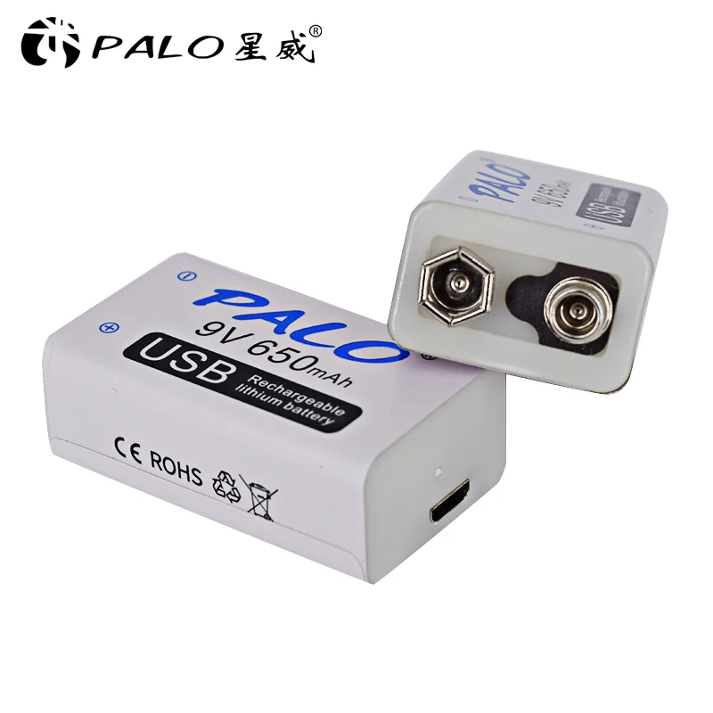 PALO 650mAh 9V 6F22 литий-ионная аккумуляторная батарея USB 9V литиевая для мультиметра микрофона игрушка пульт дистанционного управления KTV