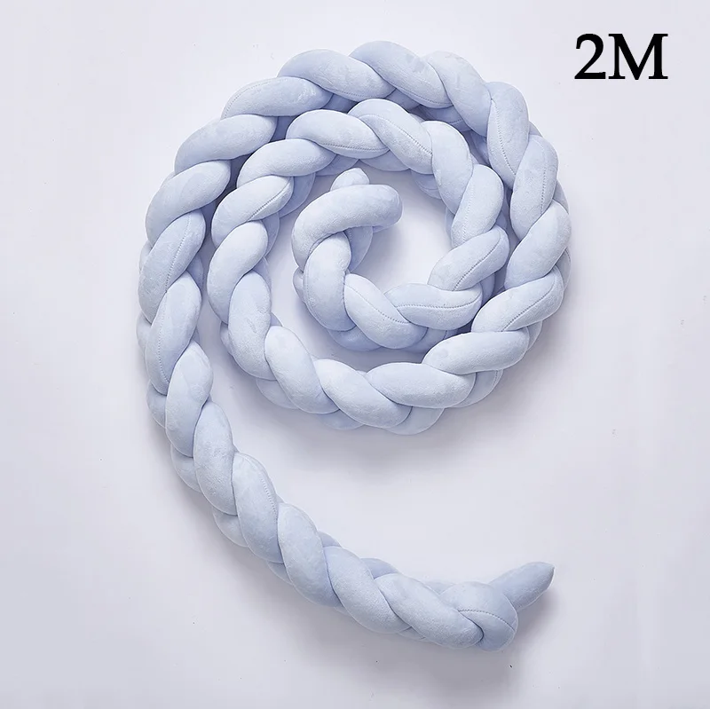 blue2M 1 шт., 2 м/3 м, детская ручная работа, Узелок для новорожденных, длина бампера, завязанная мягкая тесьма, мягкая разноцветная детская кроватка, декор для комнаты, NBB0184 - Цвет: blue2M