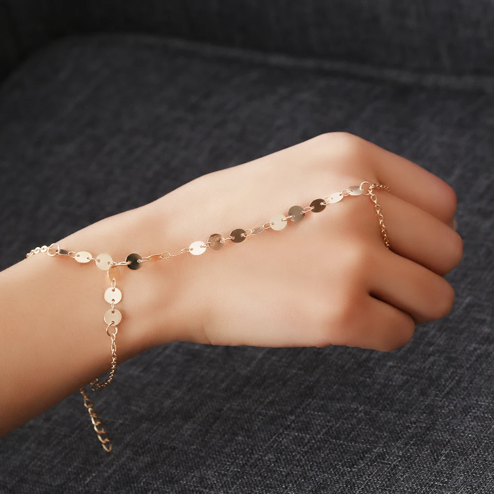 1 шт. Модный женский браслет из блесток ручной работы европейский стиль золотой