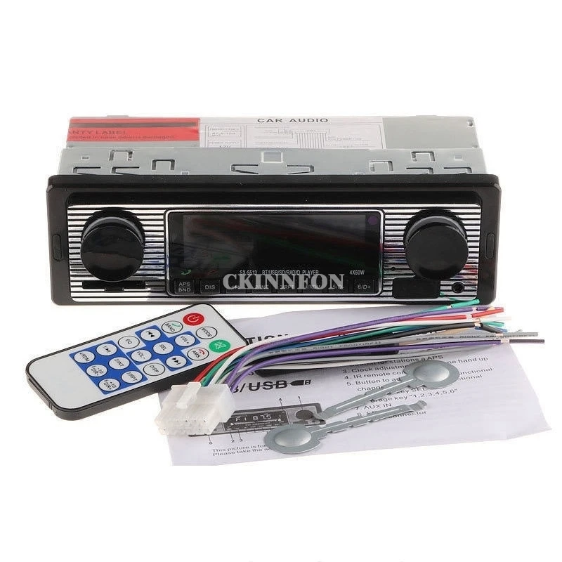 5 шт./лот LCD автомобильный комплект Bluetooth CD MP3 плеер USB AUX стерео FM радио в тире