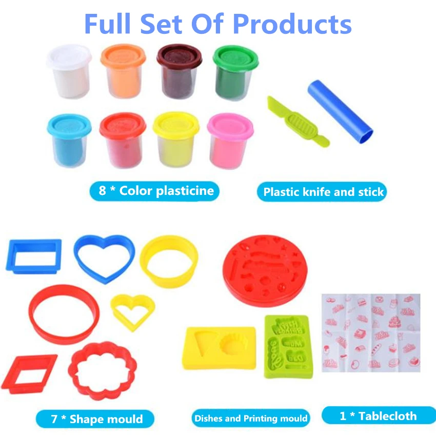 Дети DIY нетоксичные Fimo playтесто моделирование день рождения торт модель комплект