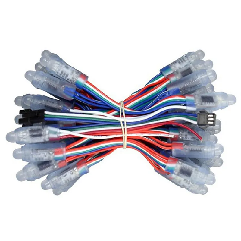WS2811 IC полноцветный адресуемый светодиодный модуль String 50 шт. DC5V 12 мм RGB LED пикселей