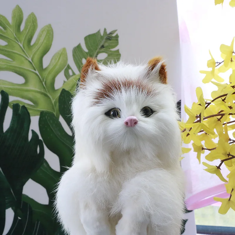 Моделирование кошек Животные модели домашний орнамент Фортуна кошка кукла детские плюшевые животные игрушки Реалистичные стоячие кошки рождественские подарки