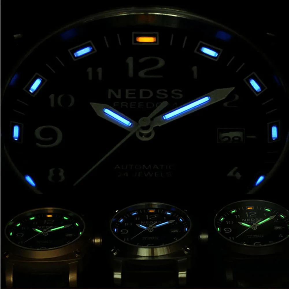 Часы ведущей марки NEDSS Swiss H3 с Тритием часы Citizen автоматическим механизмом