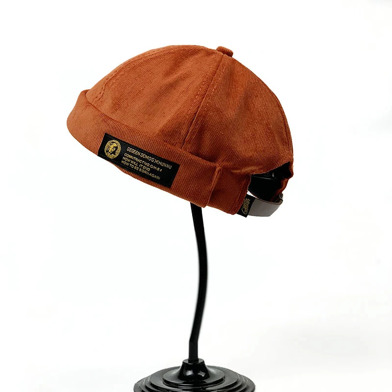 

Restore Ancient Corduroy Tide Brand Skullcap Men's Trend Hip Hop Seaman Hat Autumn Warm Hat Woman Landlord hat BQM37