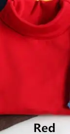 fleece red Осенне-зимняя детская одежда; хлопковая футболка с длинными рукавами и высоким воротником; флисовая футболка для маленьких мальчиков и девочек; детская рубашка с высоким воротником - Цвет: fleece red