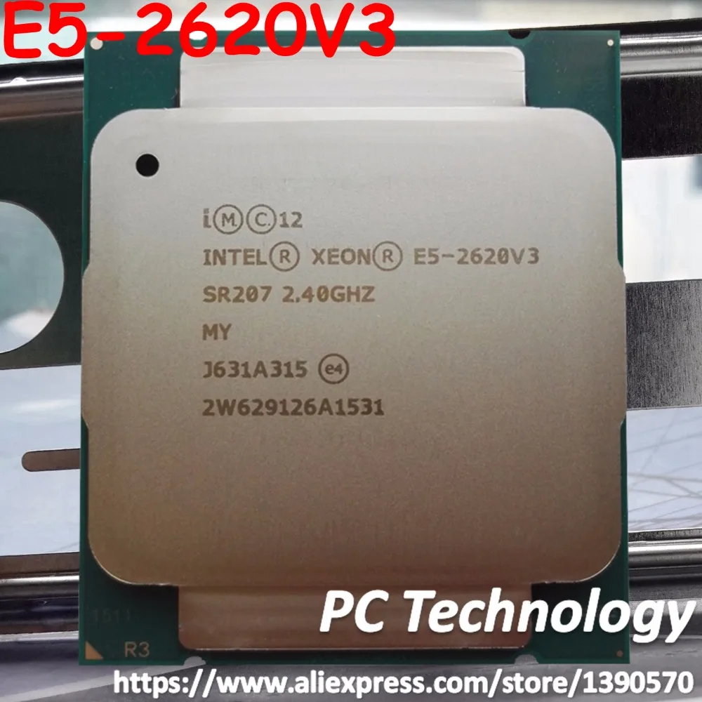 Original Intel Xeon E5 V3 E5-2620V3 CPU 6-CORE 2.40GHZ 15MB FCLGA2011-3 85W 22NM E5 2620V3 processor E5-2620 V3 free shipping