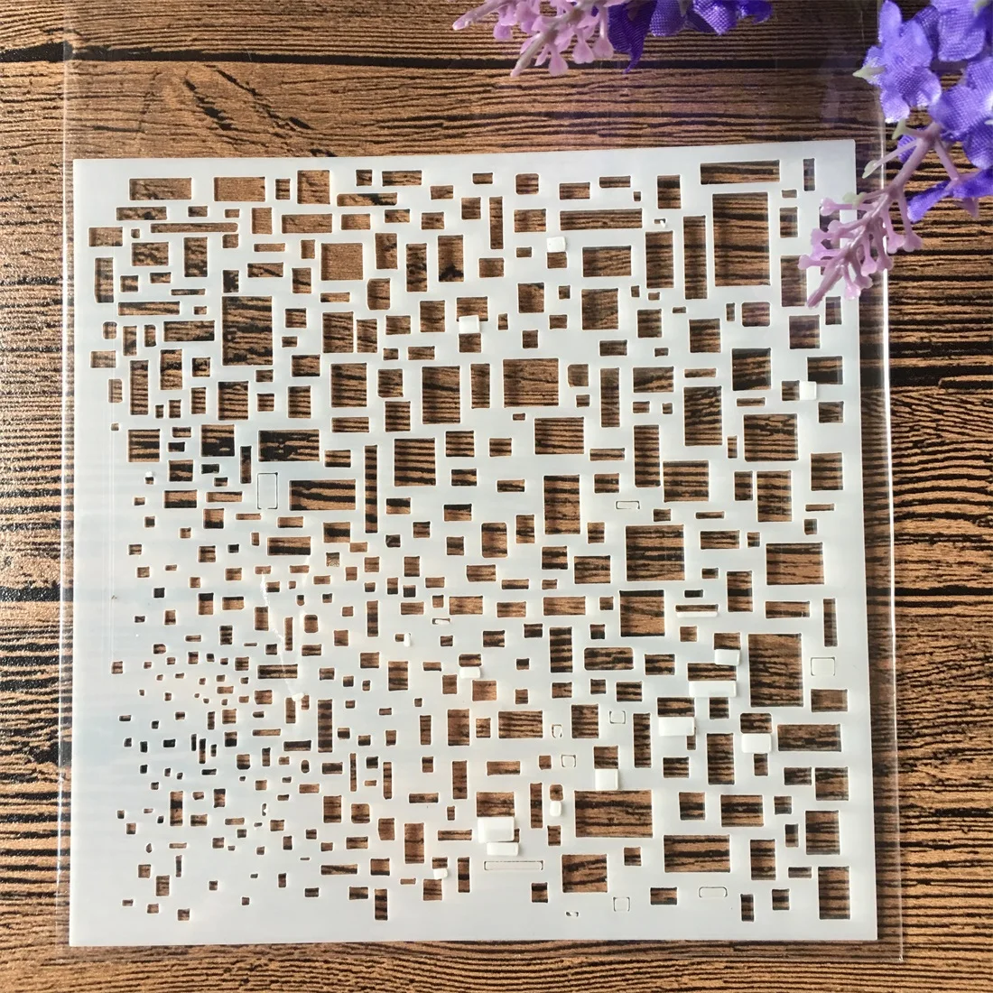 1 шт Площадь Texture Block DIY наслоения Трафареты настенная живопись записки окраска