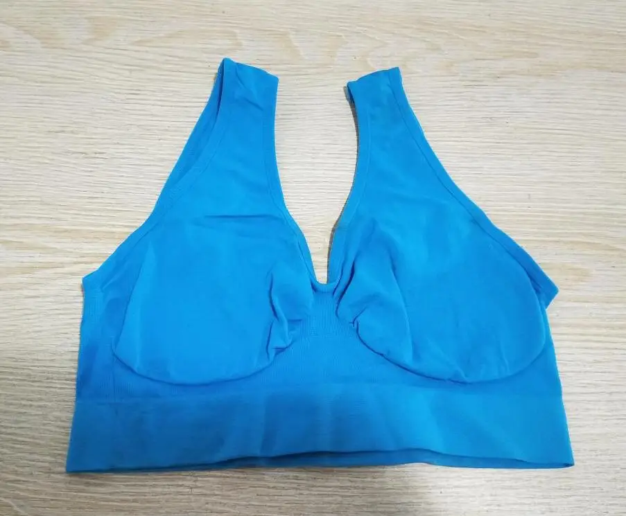 blue(no pad) Singwing удобный бесшовный бюстгальтер двухслойный с бесплатной подвижной губкой сексуальный бюстгальтер для досуга для женщин для фитнеса с накладкой размера плюс - Цвет: blue(no pad)
