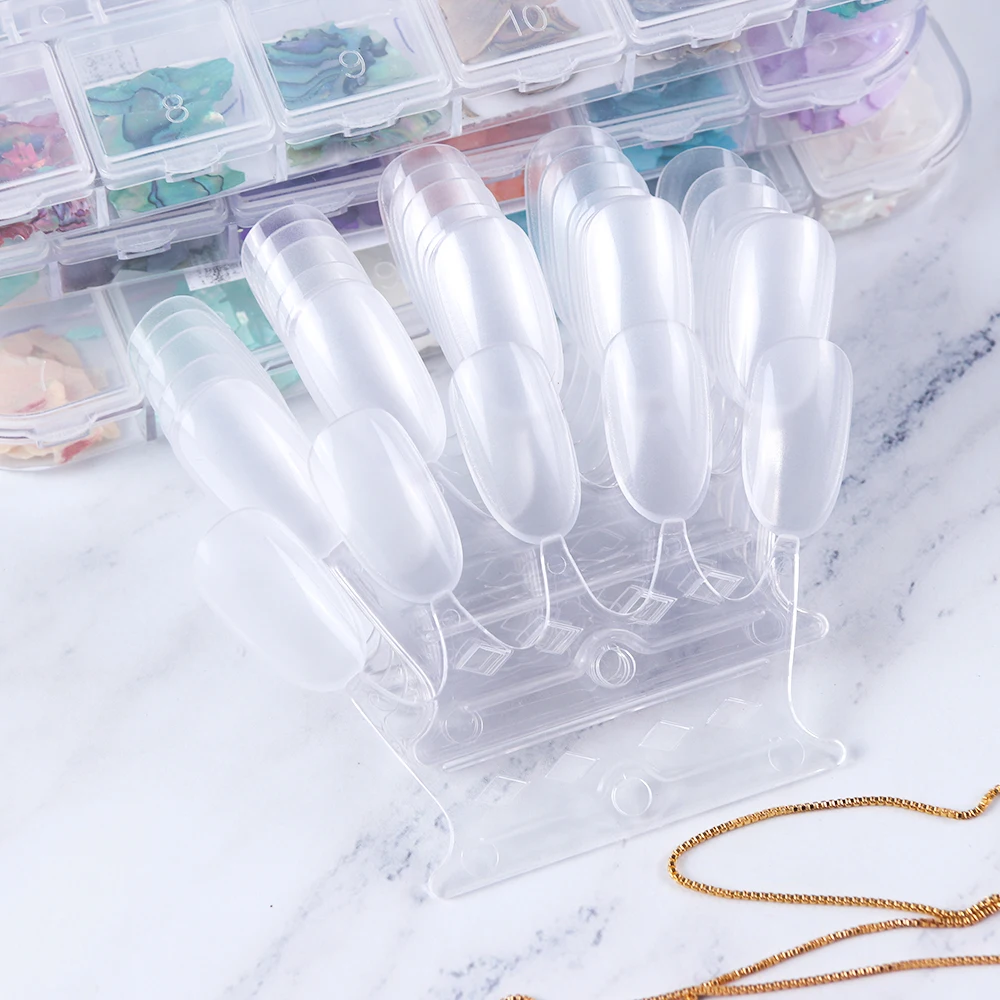 10 шт. Ложные ногти дисплей поддельные веер черный белый прозрачный естественные