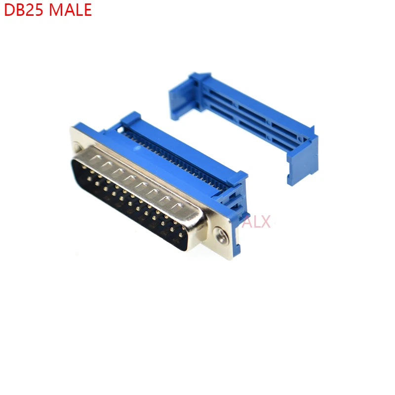 5PCS DIDC25 DB25 MALE serial port CONNECTOR IDC crimp Type D-Sub COM CONNECTORS 25pin plug 25p Adapter FOR ribbon cable wire - купить по