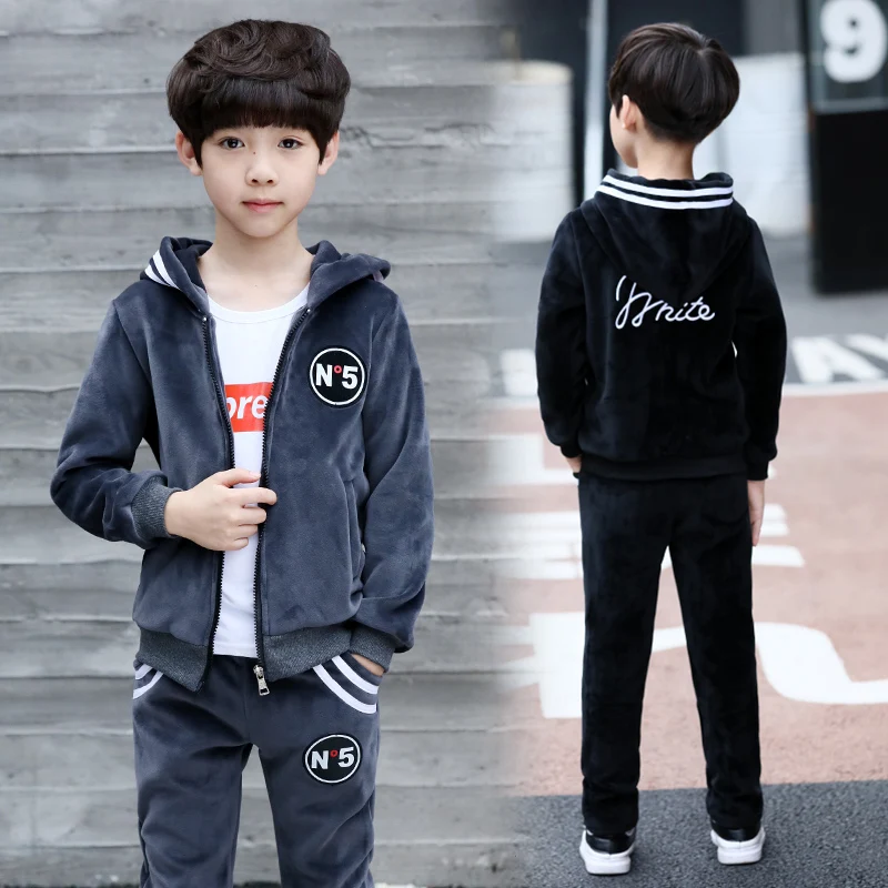 Kids Clothes Boys Spring Autumn Set Teenagers Casual Suit 2pc Hooded Coat+Pants Children Sports Sets |