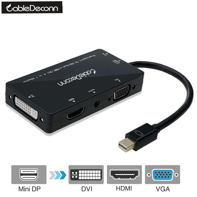 Mini Display Port 4 в 1 для VGA/HDMI/DVI/аудио с адаптером Micro USB Apple iMac/ноутбука Microsoft Sufacepro 2 3 |