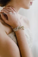 gold crystal wedding cuff missrdress bridal pearl rhinestone cuff handmade jeweled bracelet rhinestone bridal bracelet jk816