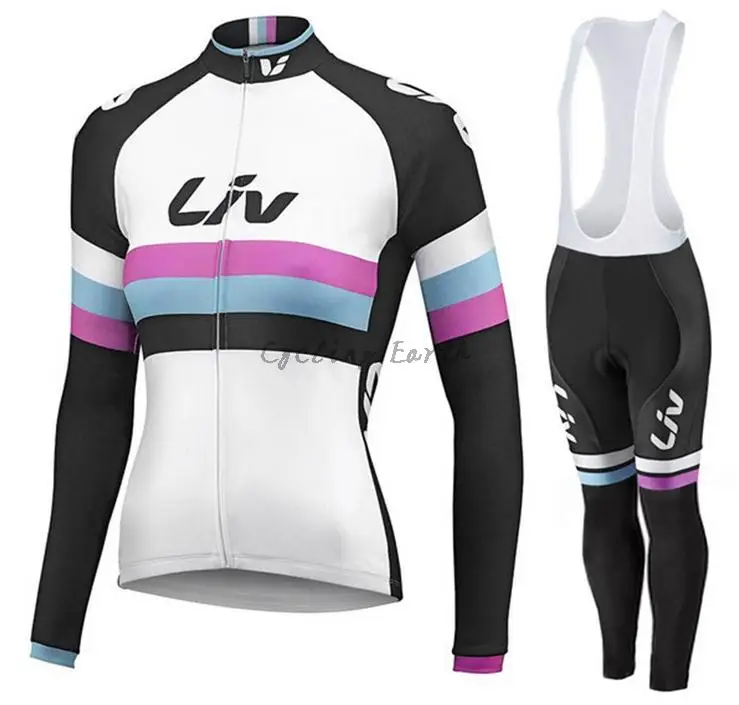 Женская велосипедная одежда LIV pro team с длинным рукавом Джерси комбинезон