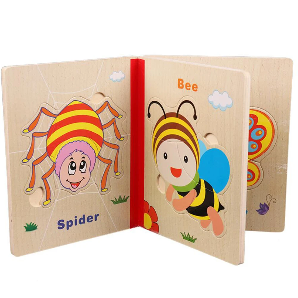 Монтессори игрушки 3D pazzle enfant книга деревянные игрушки для детей juegos educativos мультфильм шесть страниц интеллект головоломка джиги - Цвет: A2
