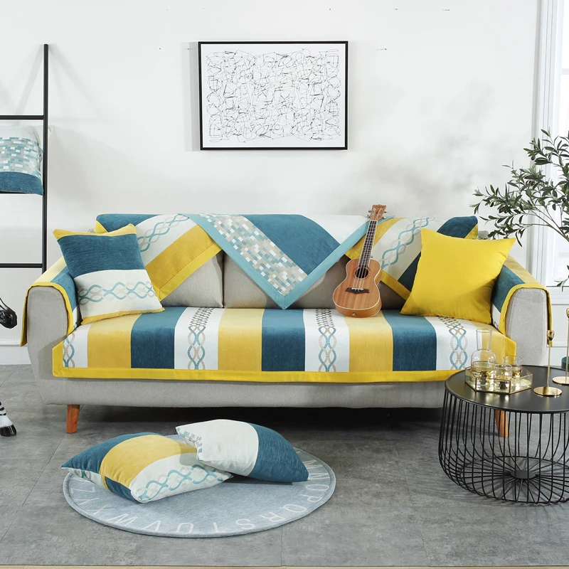 

Sofa Mats Chenille Jacquard Non-Sip Luxury Sofa Cover Multi-Size Four Seasons Sofa Backrest Towel For Living Room Decor 1PC