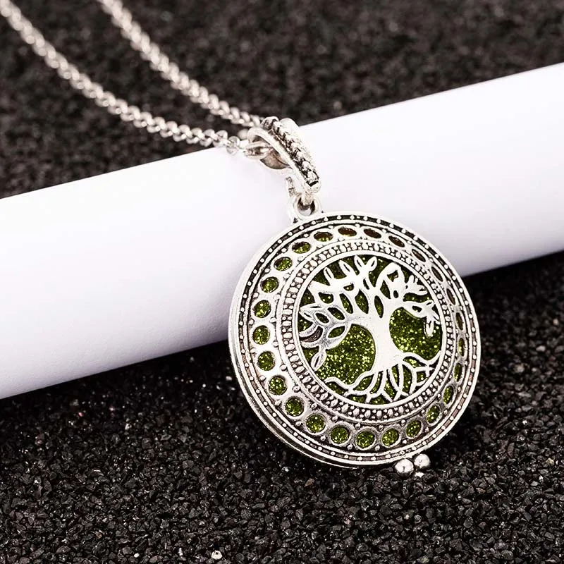 Silver Арома диффузор слон открытый Античный Винтаж Медальоны кулон Духи Эфирное масло ароматерапия медальон ожерелье+ 1 блесток HJ166 - Окраска металла: Silver
