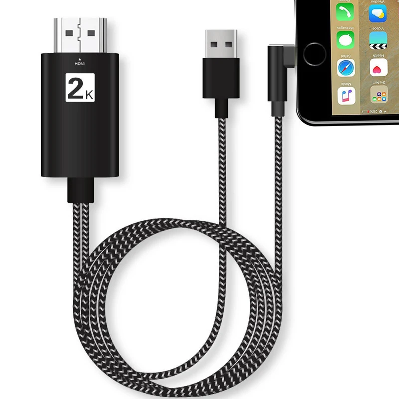 2K 1080P iOS зеркало экрана телефона подключение к ТВ AV адаптер видеокабель HDMI шнур для iPhone 5S 6 6S 7 8 Plus X XS XR Max для iPad
